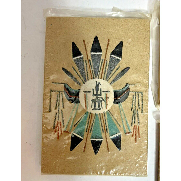 Authentic Navajo sand paintings lot of 3 New signed - Picture 2 of 7